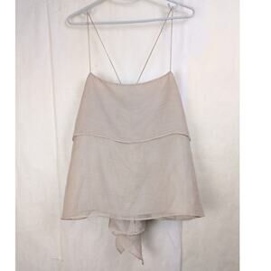 Michelle Mason sheer layered tie strap tank top Size 6 Neutral Minimal Feminine